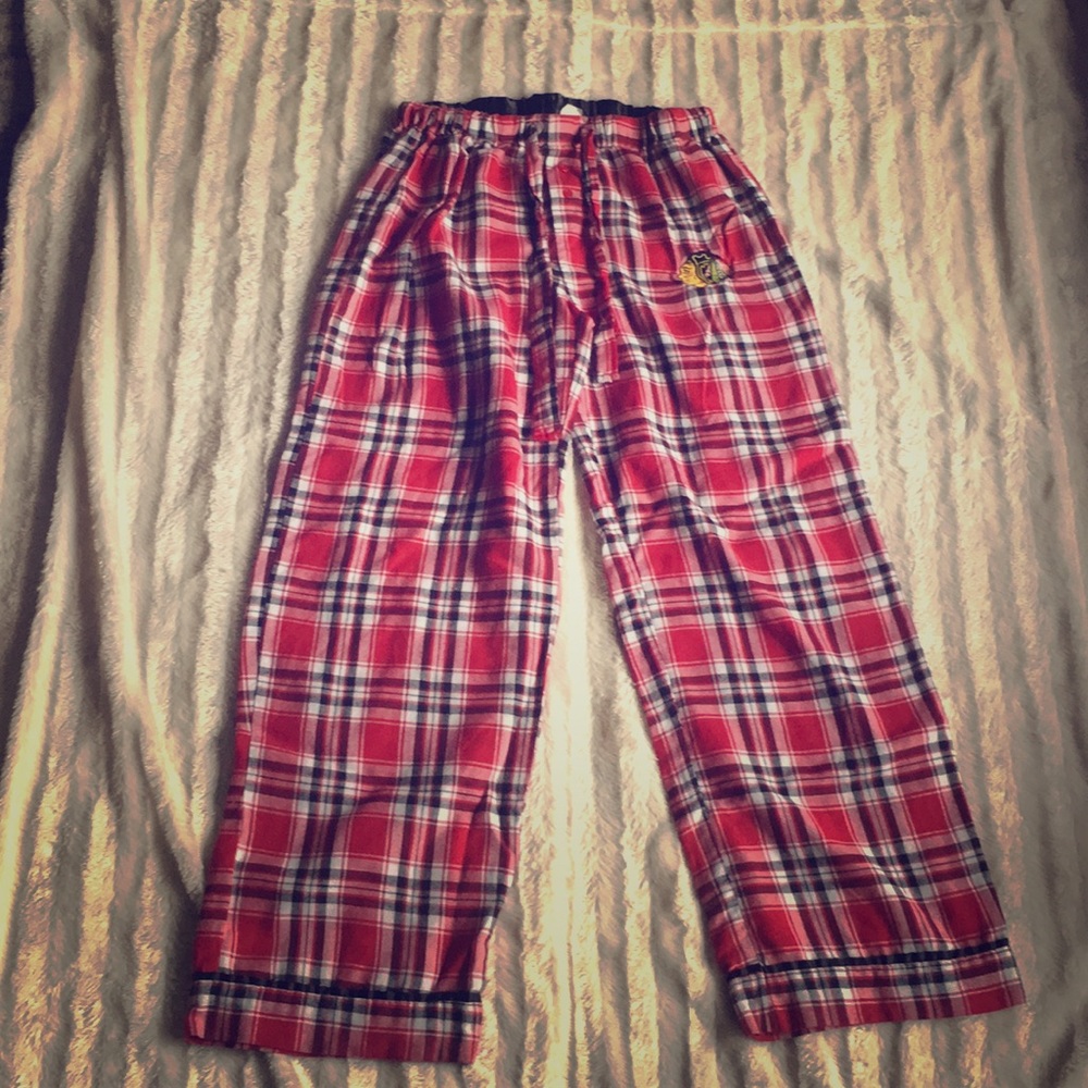 Blackhawks Chicago flannel pajama pants nhl pjs